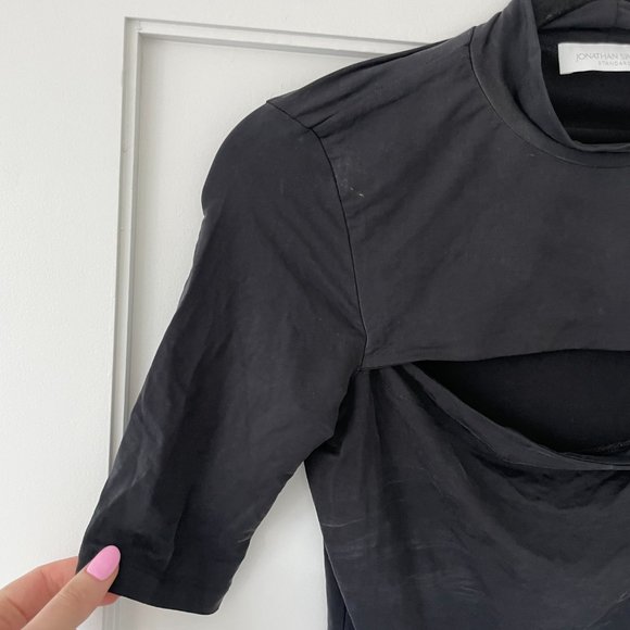 Jonathan Simkhai Standard Haze Jersey Cutout Bodysuit Turtle Neck Stretch Small - Picture 7 of 13